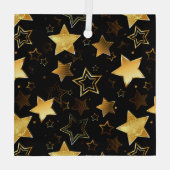 Nahtloses Muster mit goldenen Sternen Ornament Aus Glas (Rückseite)