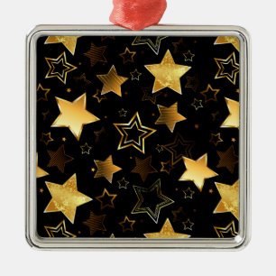 Nahtloses Muster mit goldenen Sternen Ornament Aus Metall