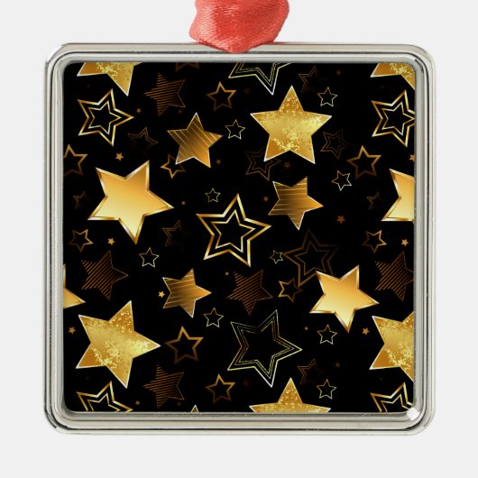 Nahtloses Muster mit goldenen Sternen Ornament Aus Metall (Vorne)