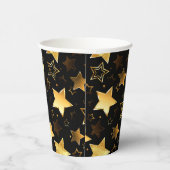 Nahtloses Muster mit goldenen Sternen Pappbecher (Rechts)