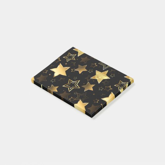 Nahtloses Muster mit goldenen Sternen Post-it Klebezettel (angewinkelt)