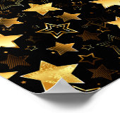 Nahtloses Muster mit goldenen Sternen Poster (Ecke)