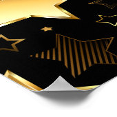Nahtloses Muster mit goldenen Sternen Poster (Ecke)