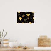 Nahtloses Muster mit goldenen Sternen Poster (Küche)