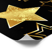 Nahtloses Muster mit goldenen Sternen Poster (Ecke)