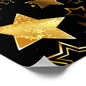 Nahtloses Muster mit goldenen Sternen Poster (Ecke)