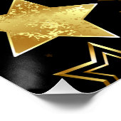 Nahtloses Muster mit goldenen Sternen Poster (Ecke)