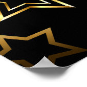 Nahtloses Muster mit goldenen Sternen Poster (Ecke)