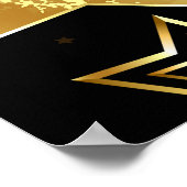 Nahtloses Muster mit goldenen Sternen Poster (Ecke)