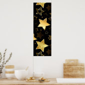 Nahtloses Muster mit goldenen Sternen Poster (Küche)