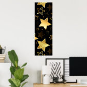 Nahtloses Muster mit goldenen Sternen Poster (Heimbüro)