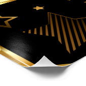 Nahtloses Muster mit goldenen Sternen Poster (Ecke)