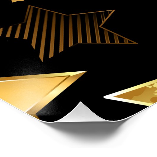 Nahtloses Muster mit goldenen Sternen Poster (Ecke)