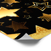 Nahtloses Muster mit goldenen Sternen Poster (Ecke)