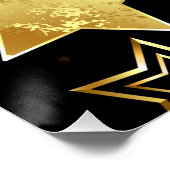 Nahtloses Muster mit goldenen Sternen Poster (Ecke)