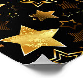Nahtloses Muster mit goldenen Sternen Poster (Ecke)