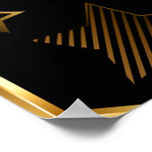 Nahtloses Muster mit goldenen Sternen Poster (Ecke)