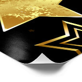 Nahtloses Muster mit goldenen Sternen Poster (Ecke)