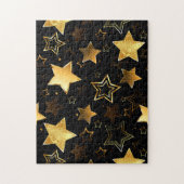 Nahtloses Muster mit goldenen Sternen Puzzle (Vertikal)