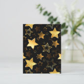 Nahtloses Muster mit goldenen Sternen RSVP Karte (Stehend Vorderseite)