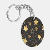 Nahtloses Muster mit goldenen Sternen Schlüsselanhänger (Vorderseite links)