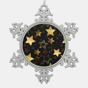 Nahtloses Muster mit goldenen Sternen Schneeflocken Zinn-Ornament