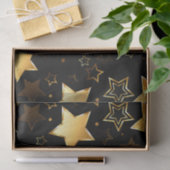 Nahtloses Muster mit goldenen Sternen Seidenpapier (Geschenk)