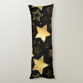 Nahtloses Muster mit goldenen Sternen Seitenschläferkissen (Rückseite (Vertikal))