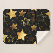 Nahtloses Muster mit goldenen Sternen Sherpadecke (Vorderseite (Horizontal))