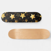 Nahtloses Muster mit goldenen Sternen Skateboard (Horizontal)
