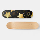 Nahtloses Muster mit goldenen Sternen Skateboard (Horizontal)