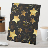 Nahtloses Muster mit goldenen Sternen Sockelschild (In Situ)