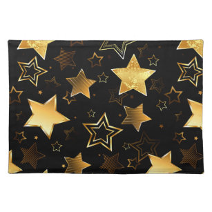 Nahtloses Muster mit goldenen Sternen Stofftischset