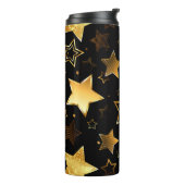 Nahtloses Muster mit goldenen Sternen Thermosbecher (Nach links gedreht)