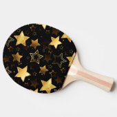 Nahtloses Muster mit goldenen Sternen Tischtennis Schläger (Seitenansicht)