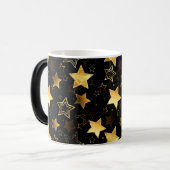 Nahtloses Muster mit goldenen Sternen Verwandlungstasse (Vorderseite Links)