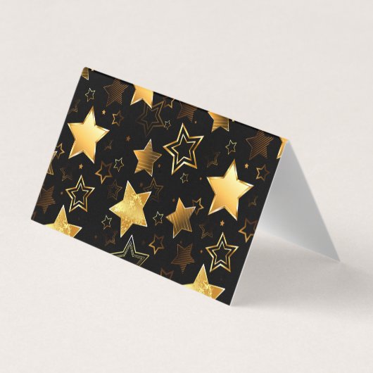 Nahtloses Muster mit goldenen Sternen Visitenkarten (Rückseite)