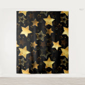 Nahtloses Muster mit goldenen Sternen Wandteppich (Vorderseite)
