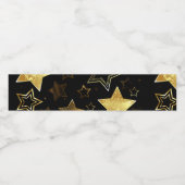 Nahtloses Muster mit goldenen Sternen Wasserflaschenetikett (Einzelnes Label)