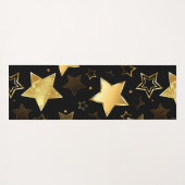 Nahtloses Muster mit goldenen Sternen Yogamatte (Rückseite (Horizontal))