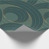 Nahtloses Muster mit goldgelben und grünen Kreisen Geschenkpapier (Ecke)