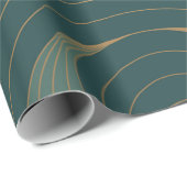 Nahtloses Muster mit goldgelben und grünen Kreisen Geschenkpapier (Rolleneckpunkt)