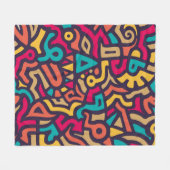 Nahtloses Muster mit Graffiti Curve Formen. Mischu Fleecedecke (Vorderseite (Horizontal))