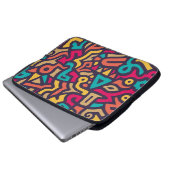 Nahtloses Muster mit Graffiti Curve Formen. Mischu Laptopschutzhülle (Vorne Knopf)