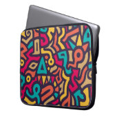 Nahtloses Muster mit Graffiti Curve Formen. Mischu Laptopschutzhülle (Vorderseite Links)