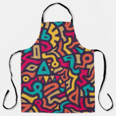 Nahtloses Muster mit Graffiti Curve Formen. Mischu Schürze (Vorderseite)