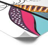 Nahtloses Muster mit großen bunten Federn und d Poster (Ecke)