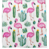 Nahtloses Muster mit grünem Aquarellkaktus, z. B. Duschvorhang (Vorderseite)