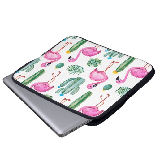 Nahtloses Muster mit grünem Aquarellkaktus, z. B. Laptopschutzhülle (Vorne Knopf)