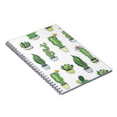 Nahtloses Muster mit grünen Kakteen und Sukkulente Notizblock (Rechte Seite)